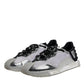 Silver Black Nylon NS1 Low Top Sneakers Shoes