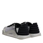 Silver Black Nylon NS1 Low Top Sneakers Shoes