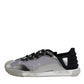 Silver Black Nylon NS1 Low Top Sneakers Shoes