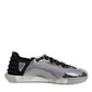 Silver Black Nylon NS1 Low Top Sneakers Shoes