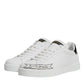 White Leather Low Top Lace Up Sneakers Shoes