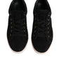 Black Logo Suede Leather Men Sneakers Shoes