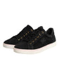 Black Logo Suede Leather Men Sneakers Shoes