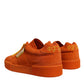 Orange Miami Leather Low Top Sneakers Shoes