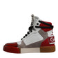 Multicolor Leather High Top Sneakers Shoes