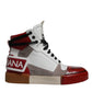 Multicolor Leather High Top Sneakers Shoes
