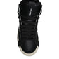 Black Silver Leather High Top Sneaker Shoes