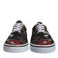 Black Tropical Print Low Top Sneakers Shoes