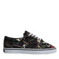Black Tropical Print Low Top Sneakers Shoes
