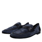 Blue Suede Leather Shoes Loafer Moccasin Shoes