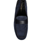 Blue Suede Leather Shoes Loafer Moccasin Shoes