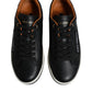 Black Leather Low Top Men Sneakers Shoes