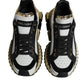 White Gold Black Leather SUPER KING Sneakers Shoes
