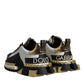 White Gold Black Leather SUPER KING Sneakers Shoes