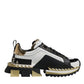 White Gold Black Leather SUPER KING Sneakers Shoes