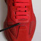 Red Leather Daymaster Low Top Sneakers Shoes