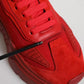 Red Leather Daymaster Low Top Sneakers Shoes