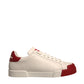 White Leather Logo Portofino Sneakers Shoes