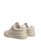 White Leather DG Logo Low Top Sneakers Shoes