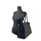 Avril XL Suede Leather Top Zip Satchel Bag Black