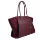 Avril XL Suede Leather Top Zip Satchel Bag Oxblood Red