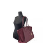 Avril XL Suede Leather Top Zip Satchel Bag Oxblood Red
