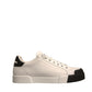 White Leather Logo Portofino Sneakers Shoes