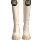White DG Logo Hi Trekking Plateau Biker Boots Shoes