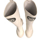 White DG Logo Hi Trekking Plateau Biker Boots Shoes