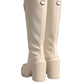 White DG Logo Hi Trekking Plateau Biker Boots Shoes