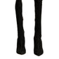 Black Suede Stiletto Knee High Boots Shoes