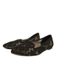 Black Taormina Lace Slip On Flats Shoes