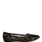 Black Taormina Lace Slip On Flats Shoes
