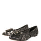 Silver Crystal Loafer Lace Ballet Flats Shoes