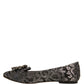 Silver Crystal Loafer Lace Ballet Flats Shoes