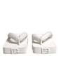 White Rubber Slides Flats Sandals Shoes