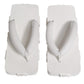 White Rubber Slides Flats Sandals Shoes