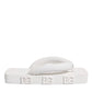 White Rubber Slides Flats Sandals Shoes