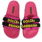 Fuchsia Neoprene Slides Flats Beachwear Shoes