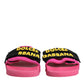Fuchsia Neoprene Slides Flats Beachwear Shoes