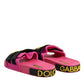 Fuchsia Neoprene Slides Flats Beachwear Shoes