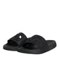 Black Rubber Slides Sandals Beachwear Shoes