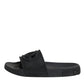 Black Rubber Slides Sandals Beachwear Shoes