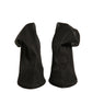 Black Silk Mesh Sock Style Heels Boots Shoes