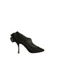 Black Silk Mesh Sock Style Heels Boots Shoes