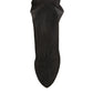 Black Silk Mesh Sock Style Heels Boots Shoes