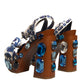 Multicolor Majolica Embellished Wedge Sandals Shoes