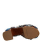 Multicolor Majolica Embellished Wedge Sandals Shoes