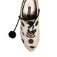 White Black Polka Dot Peep Toe Ankle Boots Shoes