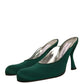 Green Suede Leather High Heel Pumps Shoes